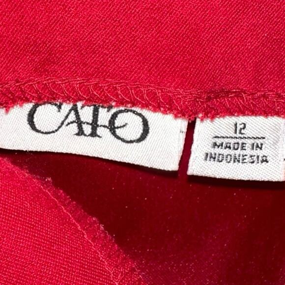Cato Red Faux Suede High Low Skirt - Picture 3 of 5